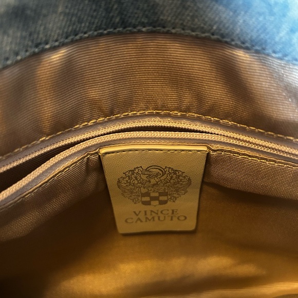 Vince Camuto Wahyn Denim Women's Bag EUC (with a new guitar strap added) - Picture 2 of 6